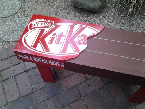 KIT KAT ADVERTISING WOODEN BENCH
